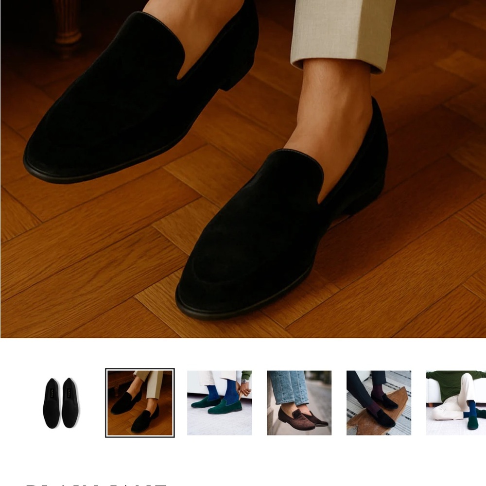 NWT May Anthony Velvet Black Loafers